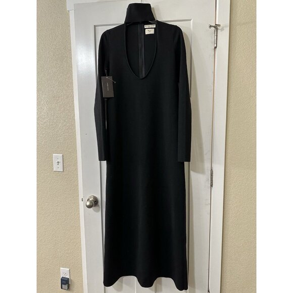 Bottega Veneta Cut-Out Long-Sleeved Midi Dress Size 40 Black NEW - Picture 2 of 5